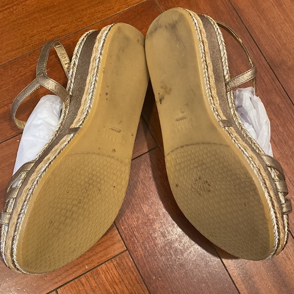Stuart Weitzman Flecha Metallic Platform Espadrille Wedge Sandal - Picture 3 of 3
